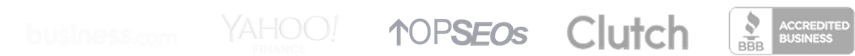 business.com, Yahoo Finance, TopSEOs, Clutch, BBB Accredited